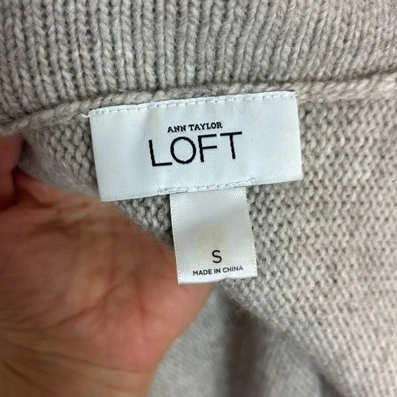 Light Beige Convertible Turtleneck Poncho Sweater/cardigan - Picture 13 of 13